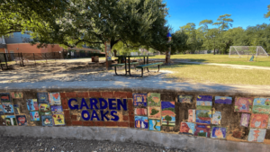 Image of a playground in Garden Oaks Elementary School SPARK Park in Houston.