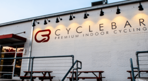 Image of a CycleBar Fitness studio in the Sawyer Heights and First Ward Art District in Houston, Texas.